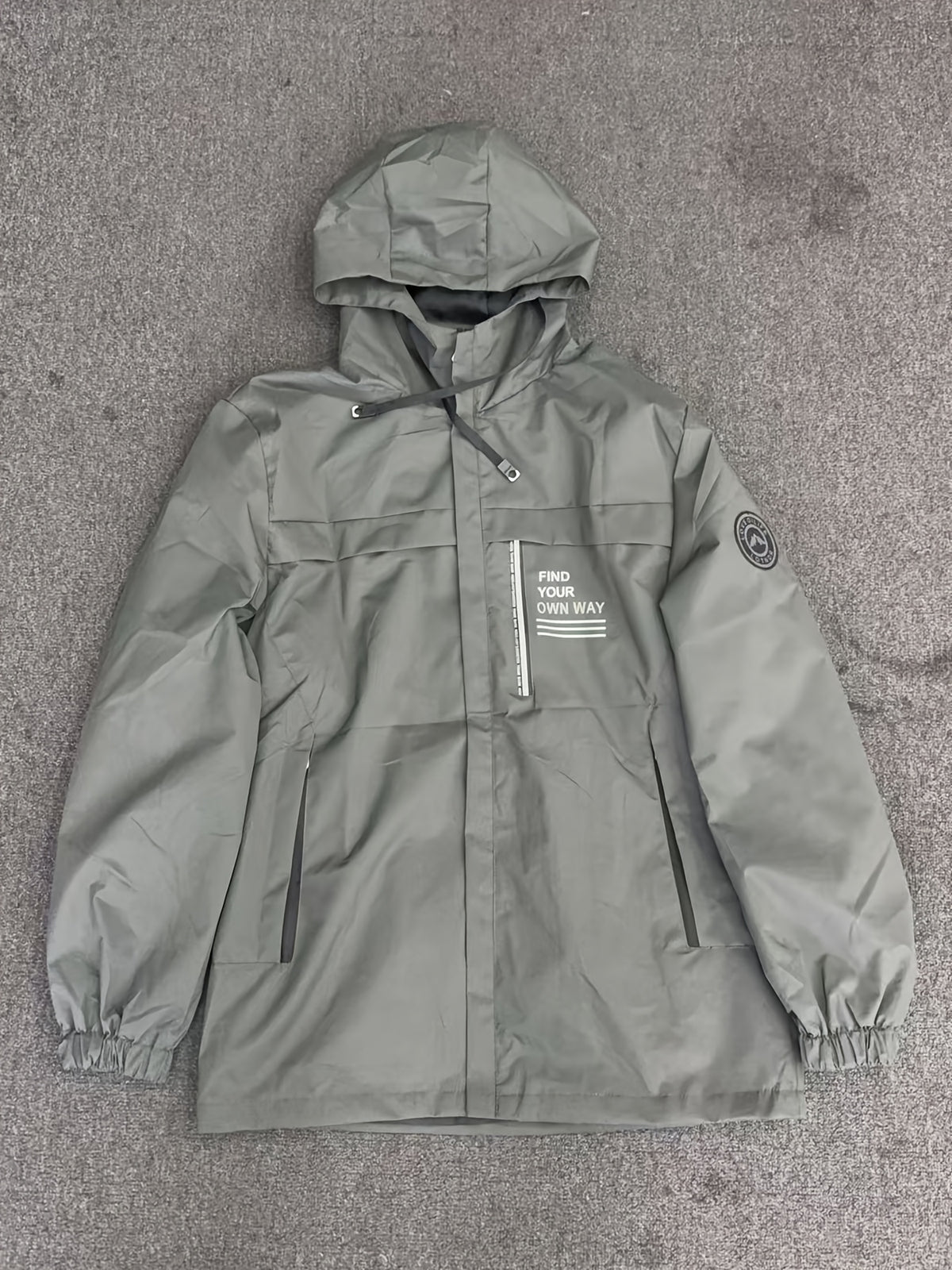 Veste long pour homme, coupe-vent, à capuche, vert clair