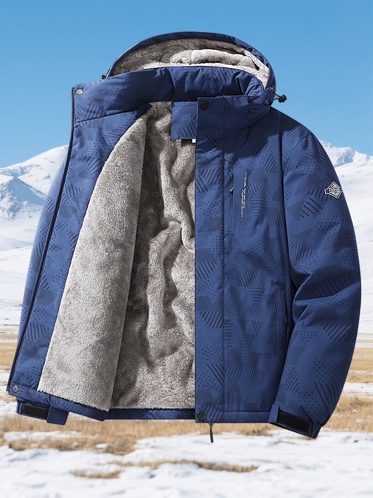 Veste pour homme, coupe-vent, à capuche, bleu