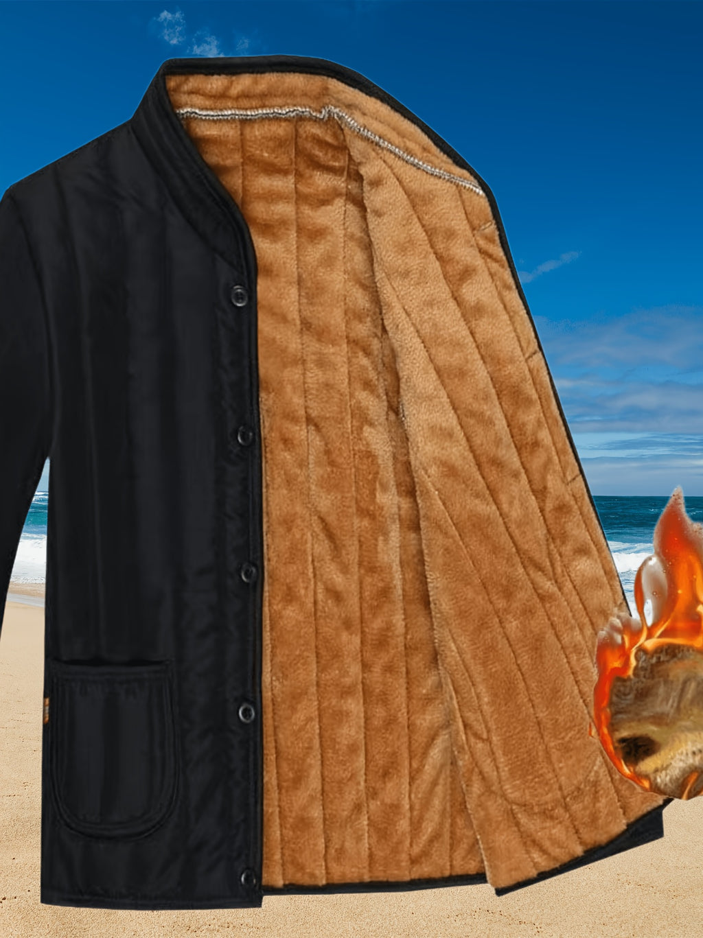 Manteau matelassé pour homme, à col montant, modele 2