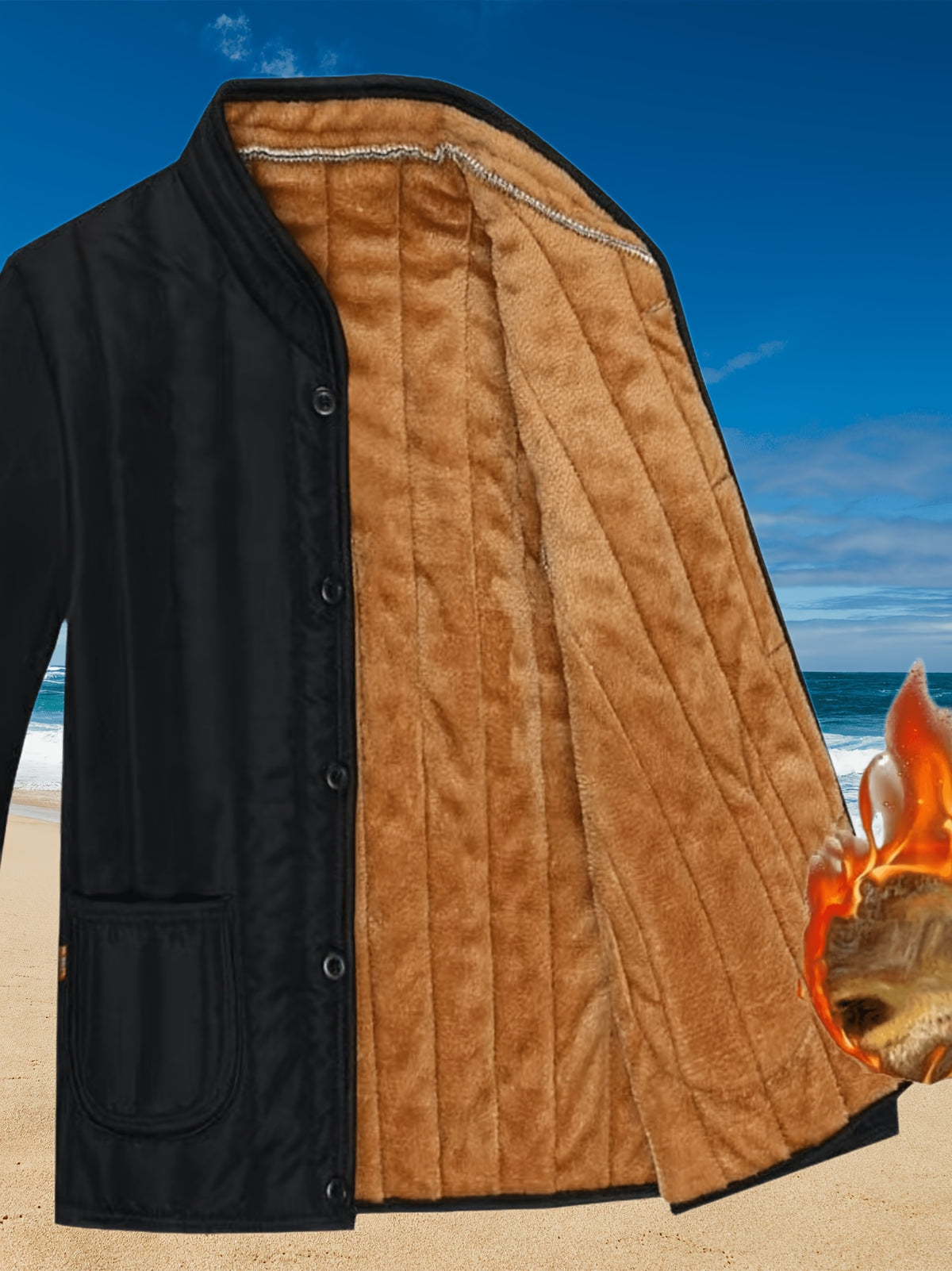 Manteau matelassé pour homme, à col montant, modele 2