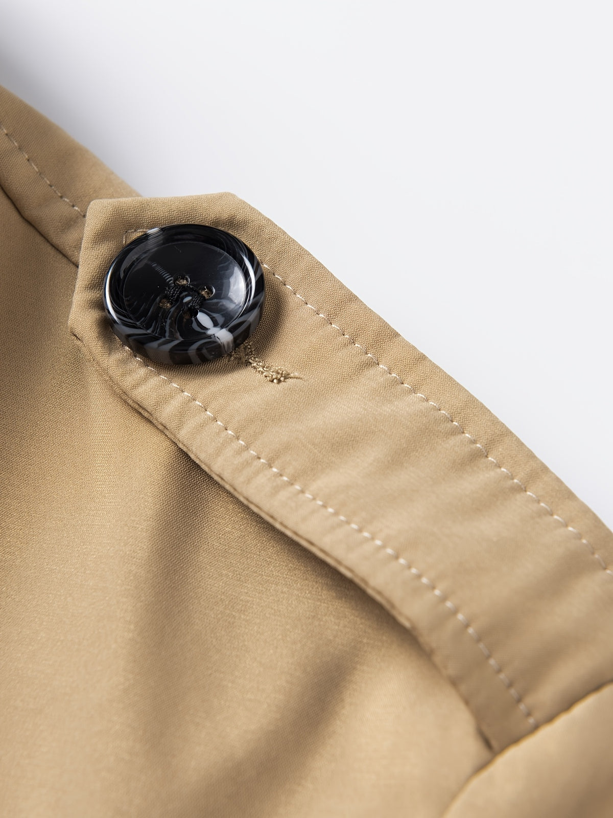 Trench long pour homme, coupe-vent, à revers