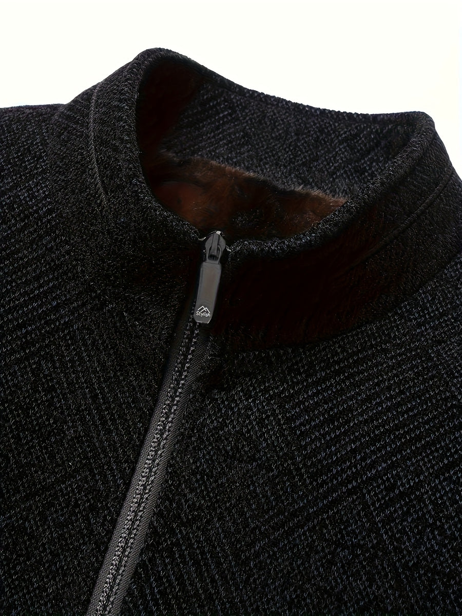 Veste, à col montant, noir bleu, photo 4