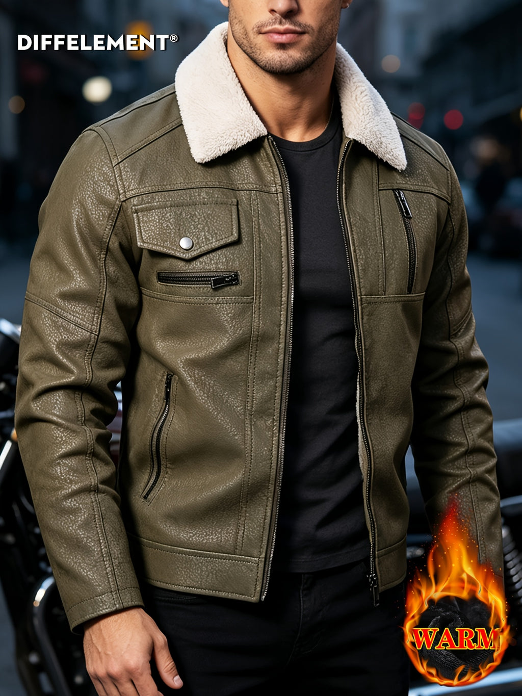 Veste, coupe-vent, à revers, noir, photo 21
