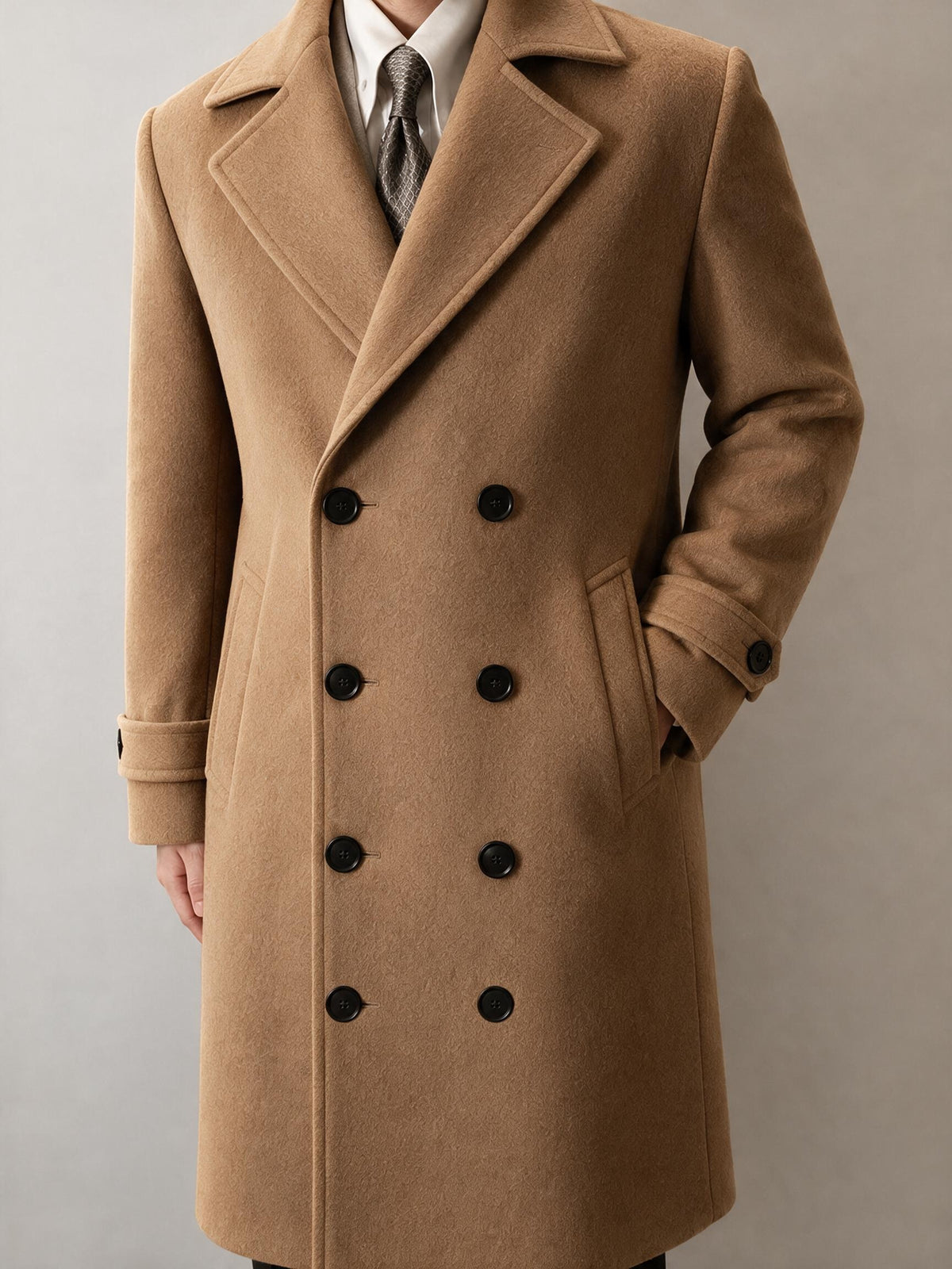 Manteau pour homme, à revers, bleu marine