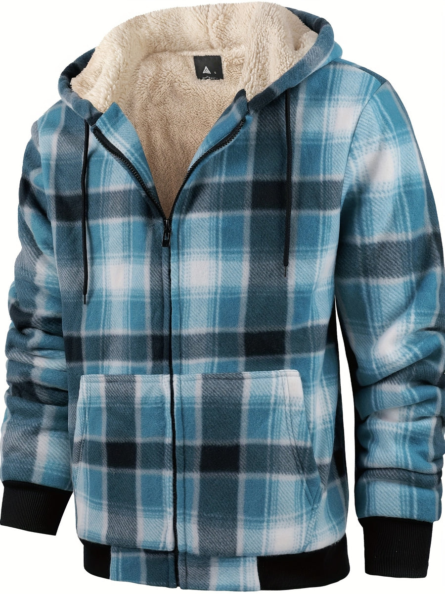 Veste, à carreaux, à capuche, grille 04, détail du vêtement