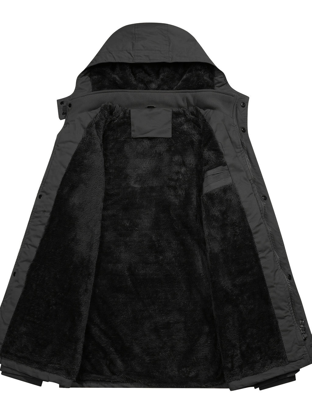 Veste mi-long pour homme, à capuche, noir