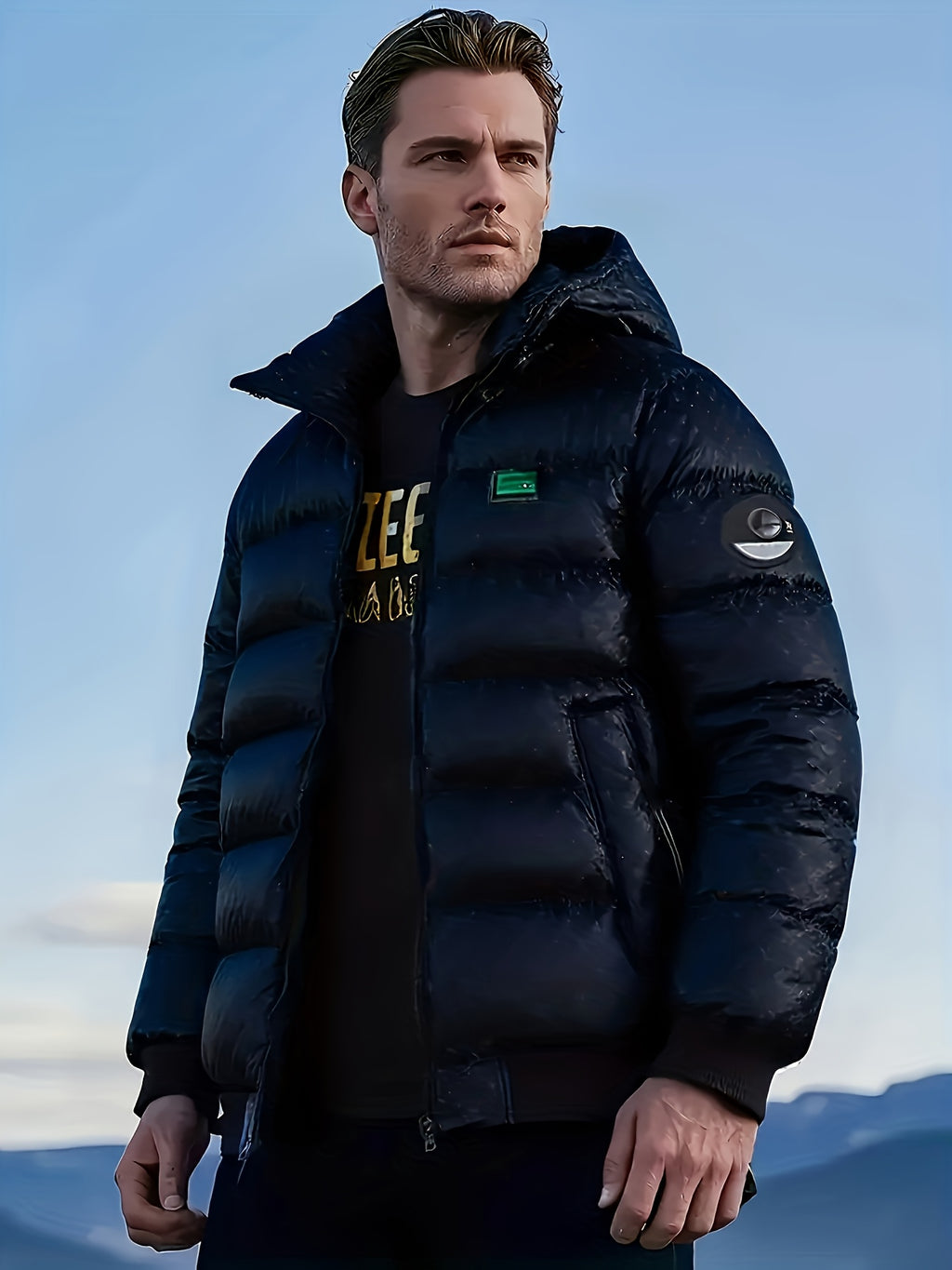 Veste pour homme, coupe-vent, à capuche, vert