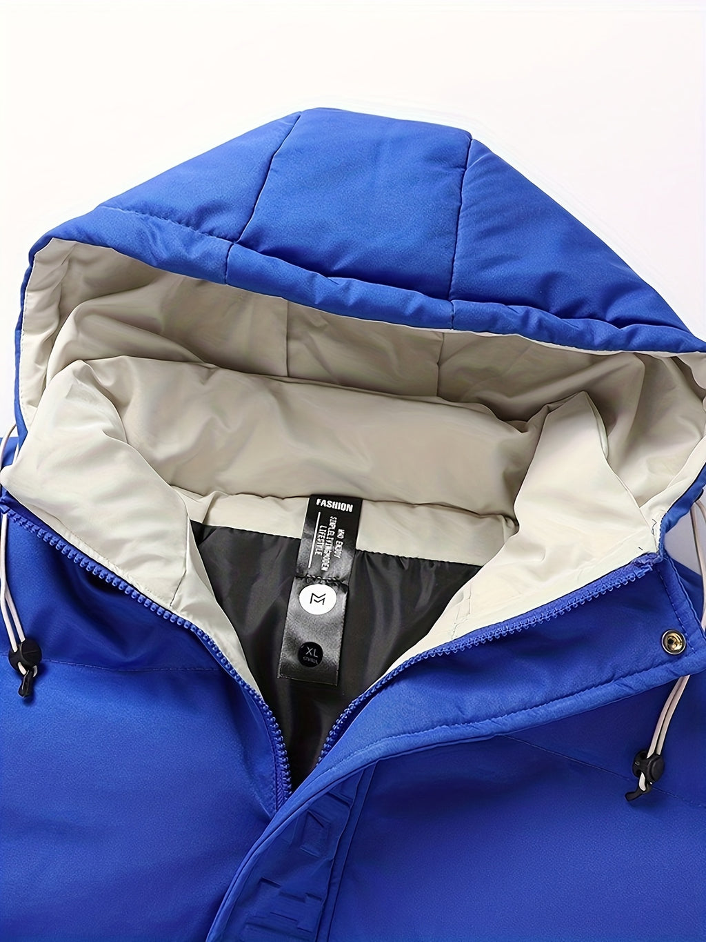 Manteau matelassé pour homme, coupe-vent, à capuche, bleu argile