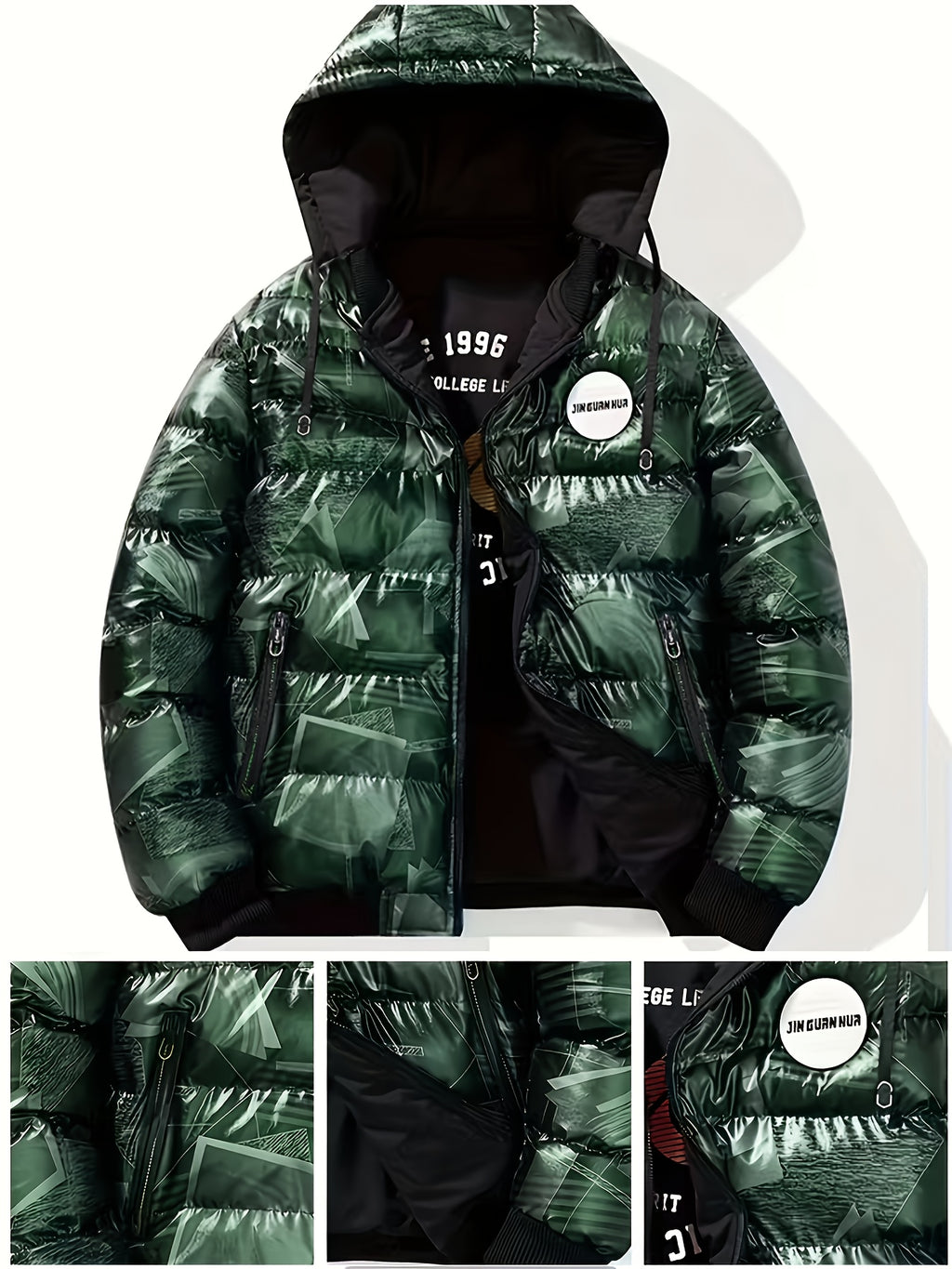 Veste pour homme, à capuche, vert