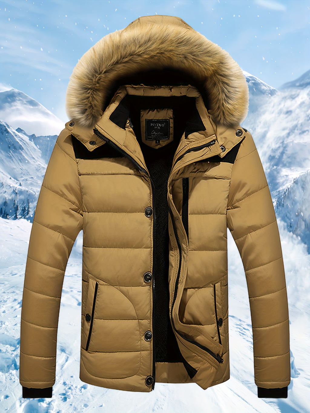 Veste matelassée pour homme, à capuche, rouge