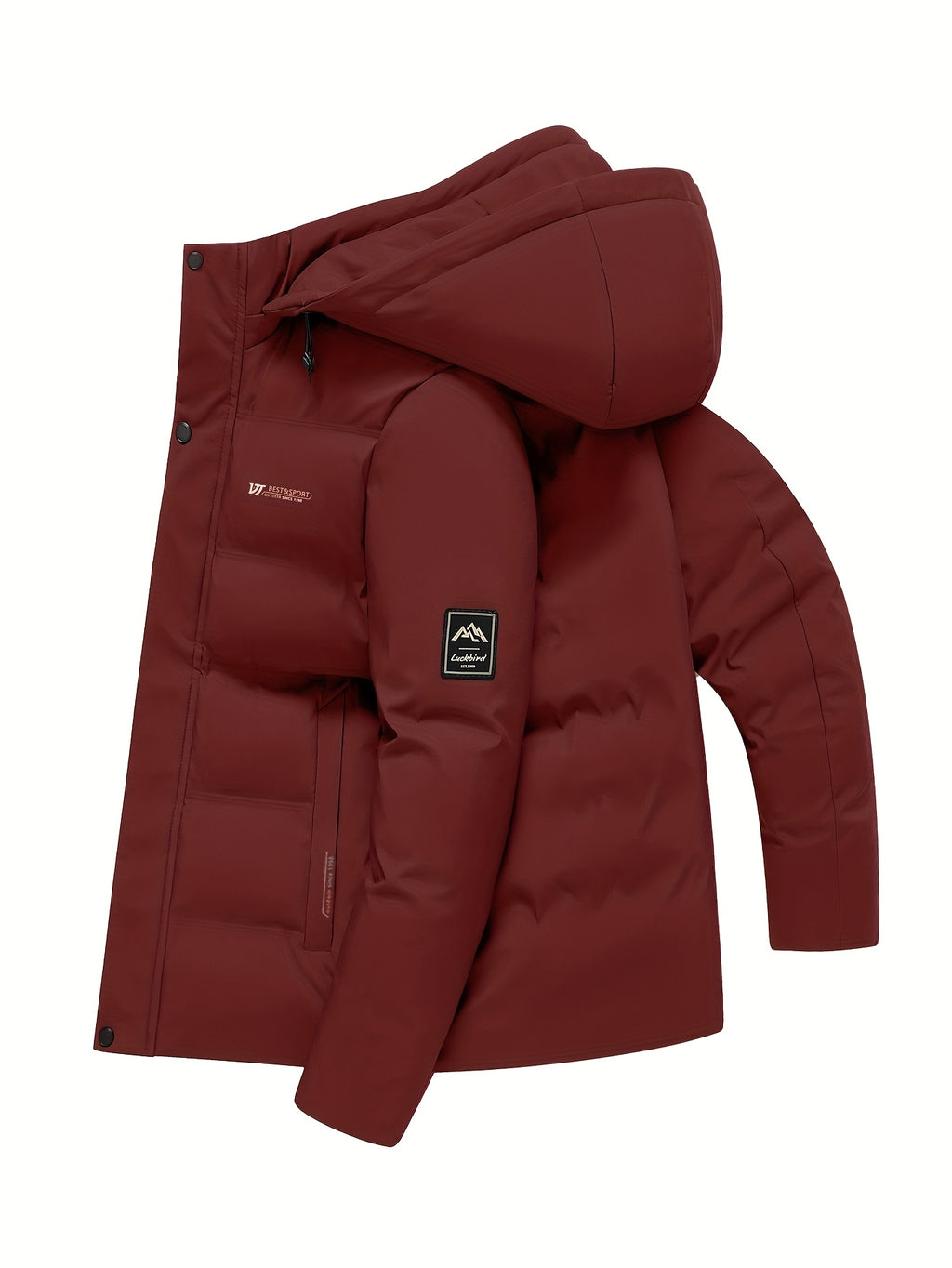 Veste pour homme, coupe-vent, à capuche, rouge