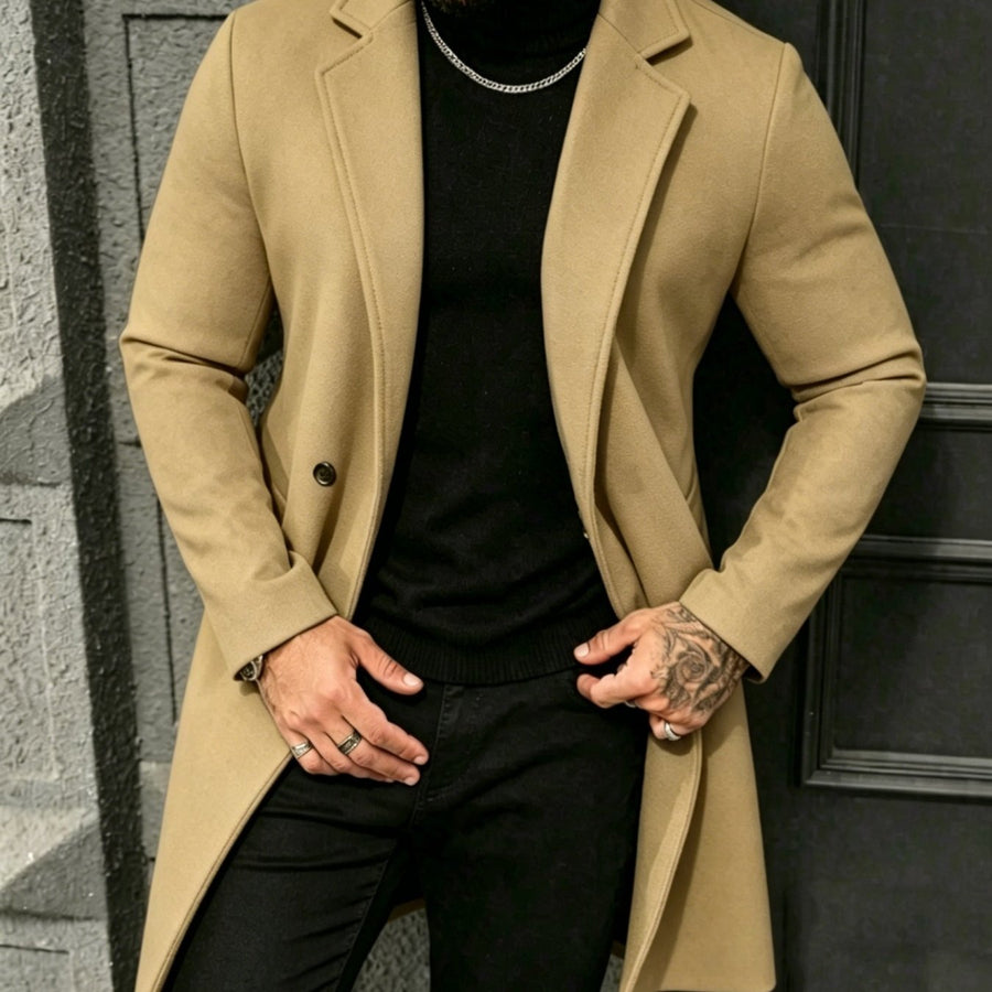 Trench, à revers, modele 4, coloris kaki, détail