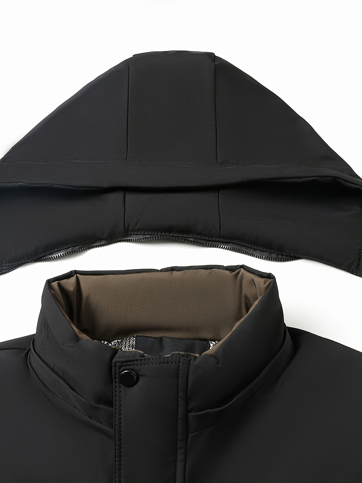 Manteau matelassé long pour homme, coupe-vent, à capuche