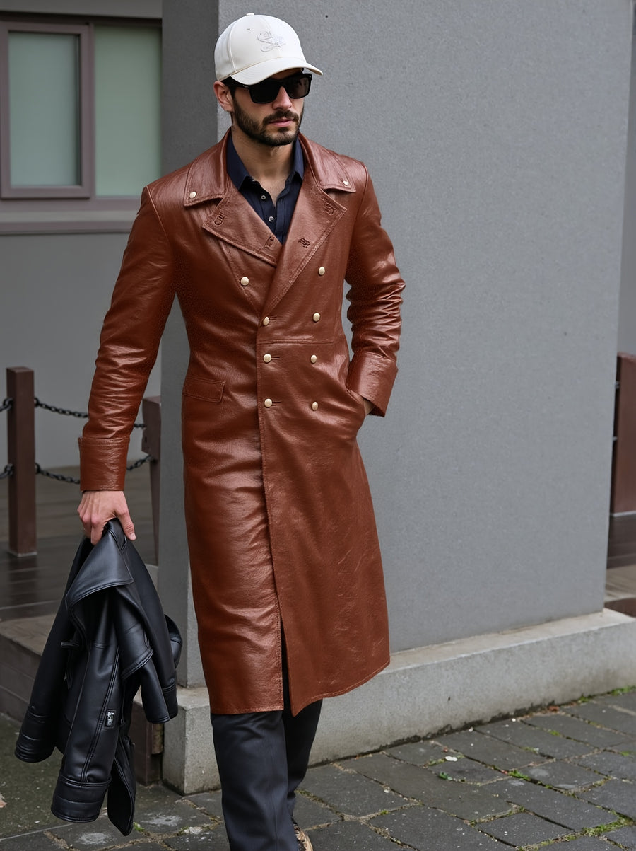 Manteau mi-long, à revers, noir, photo 16
