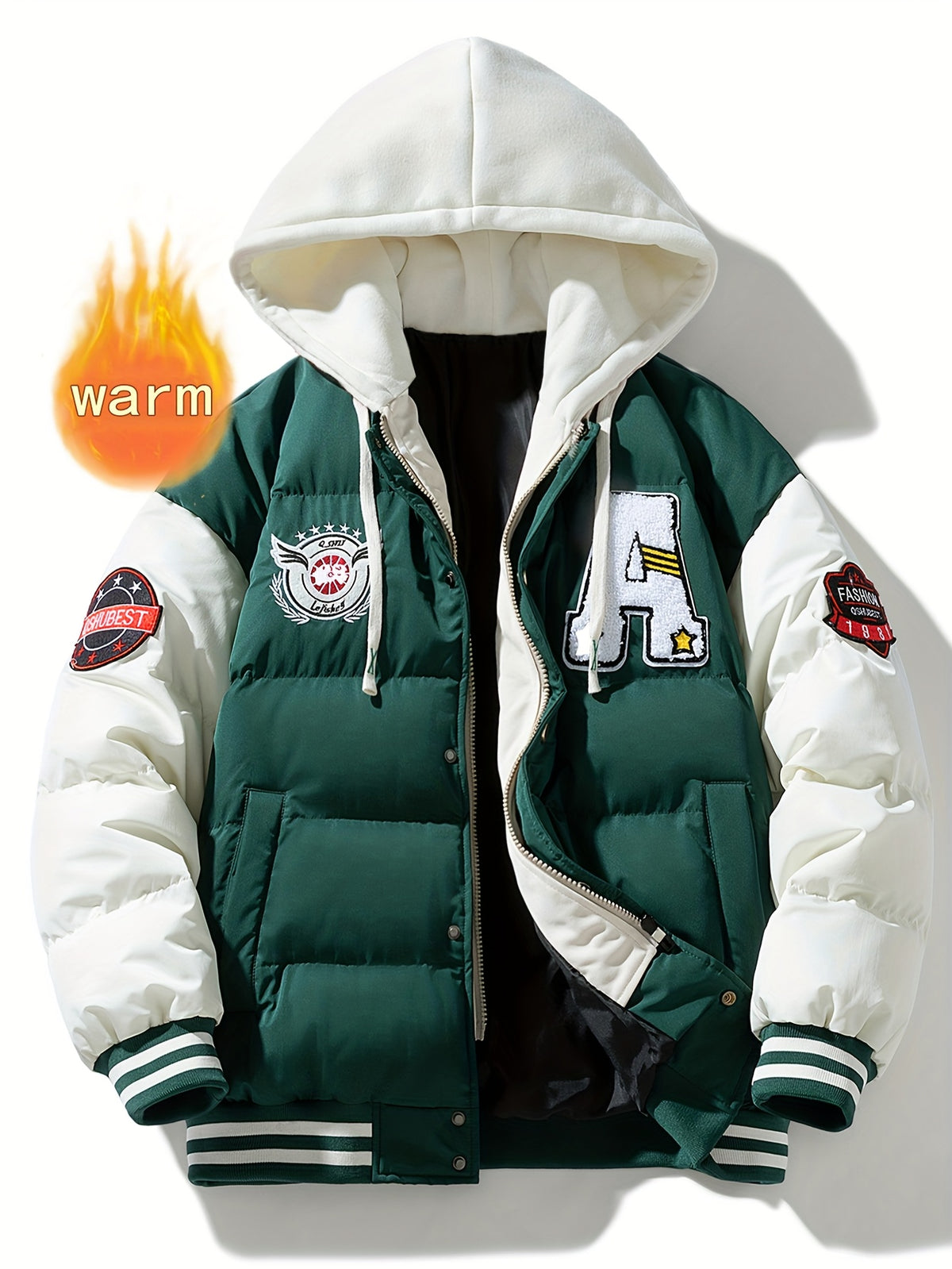 Veste long pour homme, à capuche, rouiller