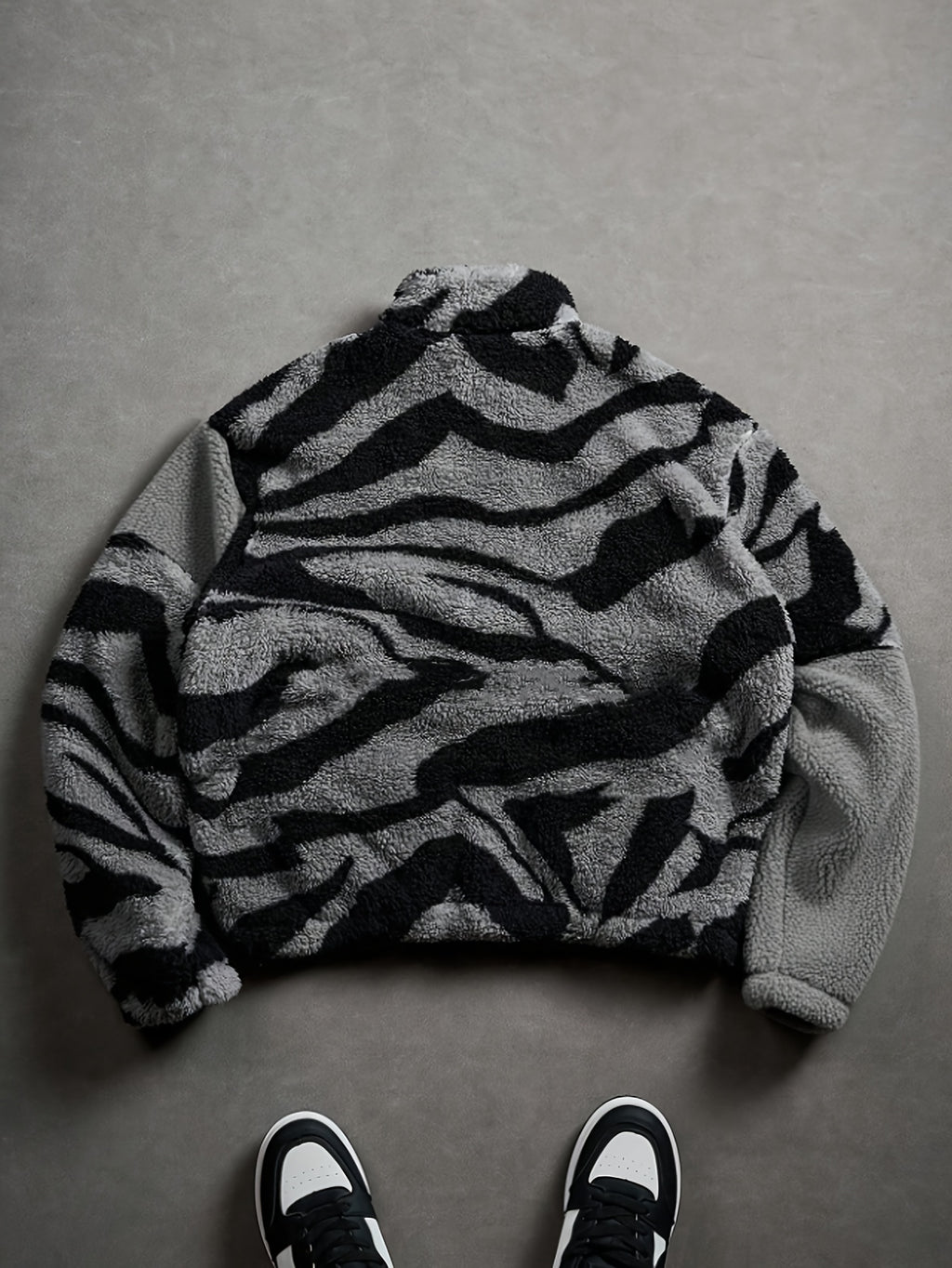 Veste pour homme, polaire, noir et blanc