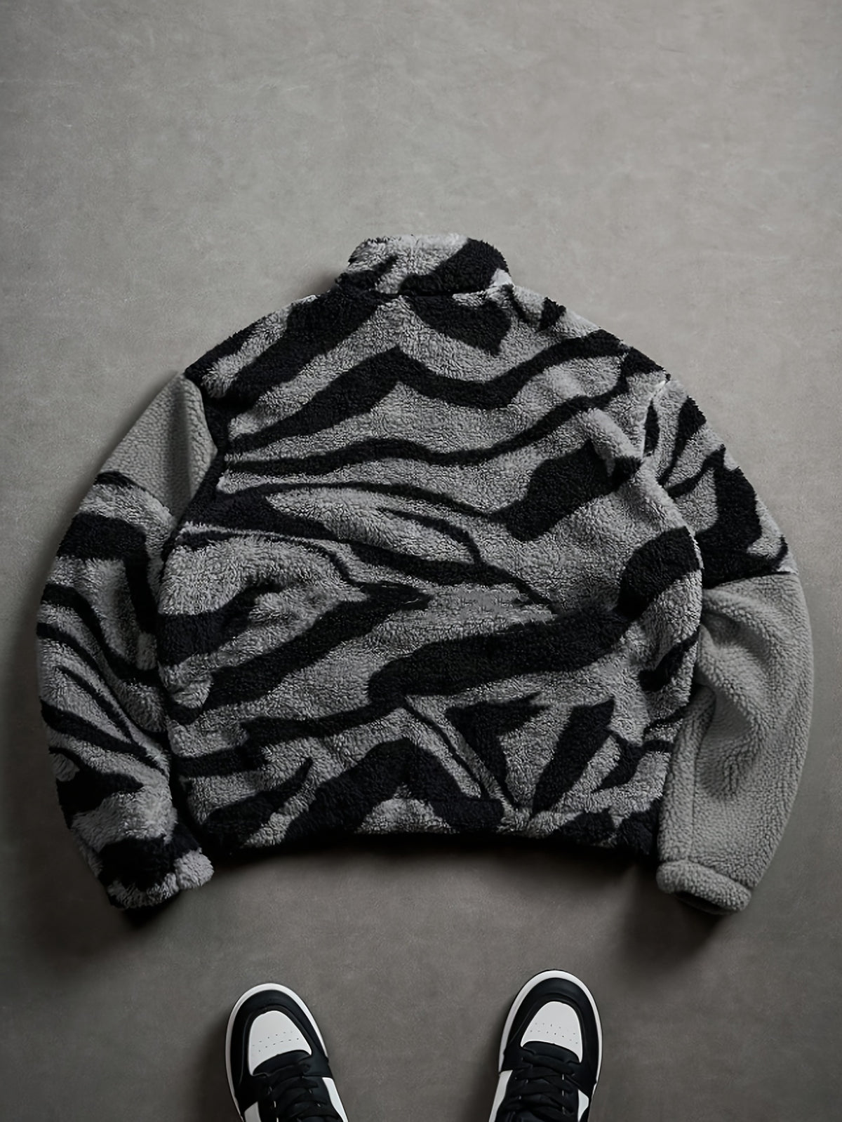 Veste pour homme, polaire, noir et blanc