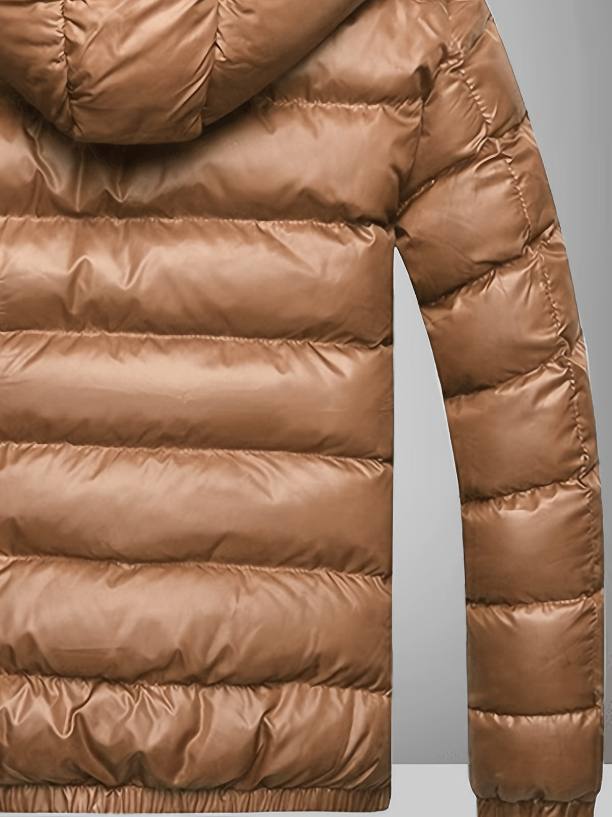 Manteau pour homme, à capuche, brun jaunâtre