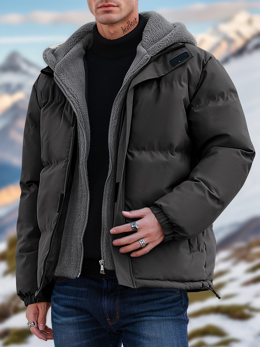 Veste matelassée pour homme, coupe-vent, à capuche, blanc