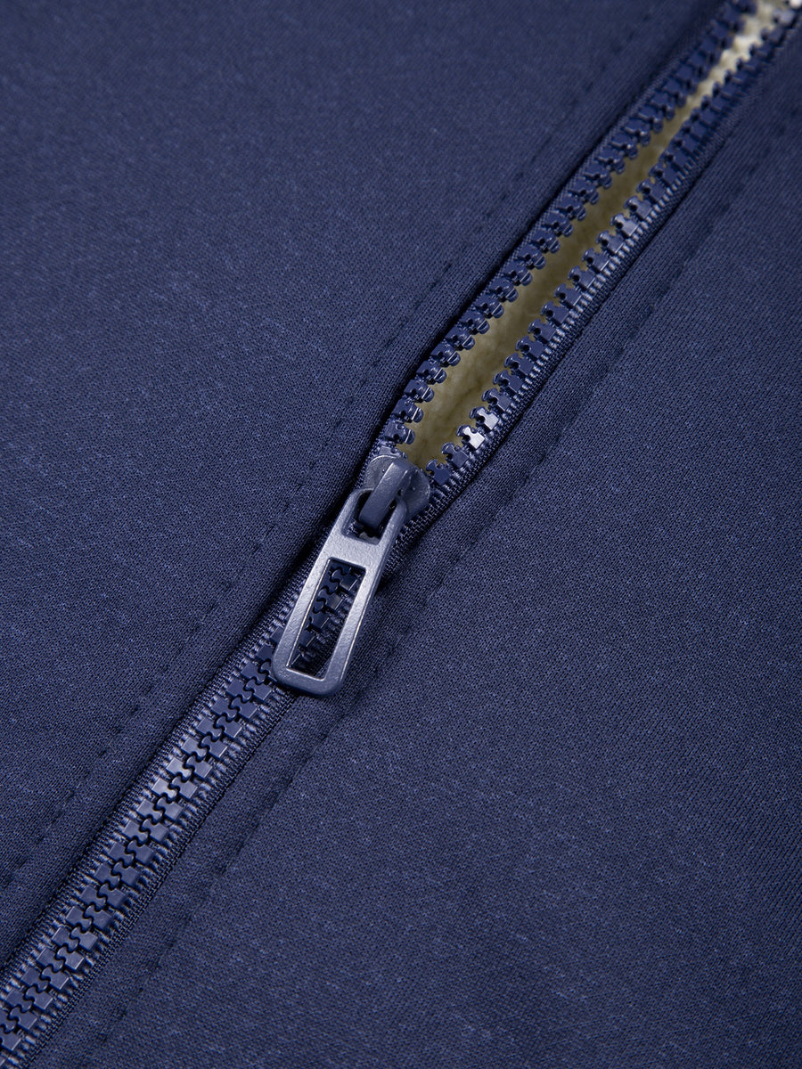 Veste, polaire, à col montant, noir, détail du vêtement
