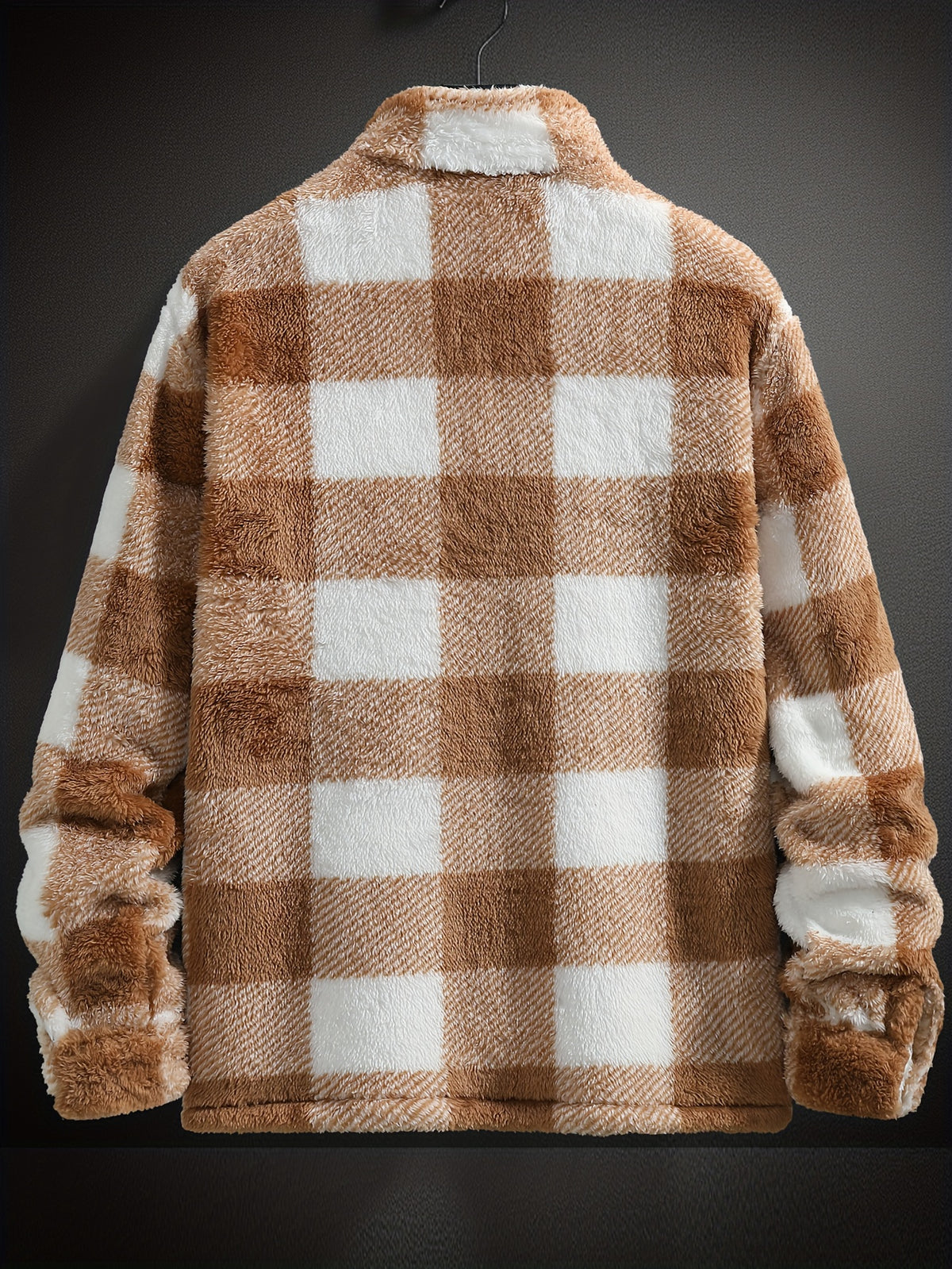 Veste long pour homme, polaire, à revers, kaki