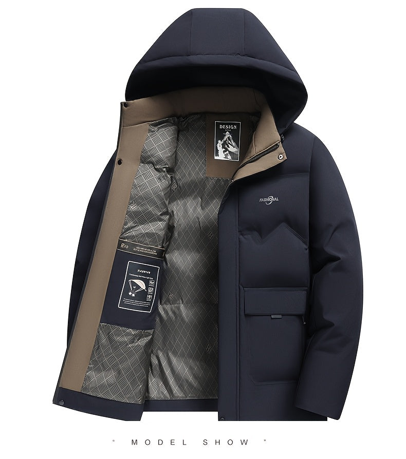 Manteau matelassé, capuche amovible, rouge