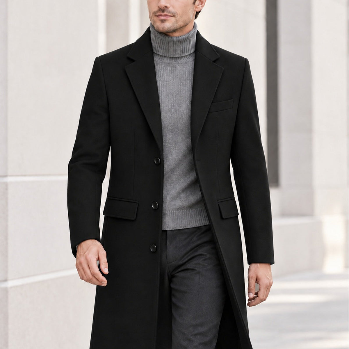 Veste en laine, 30 % laine, tweed, coloris noir épais Image