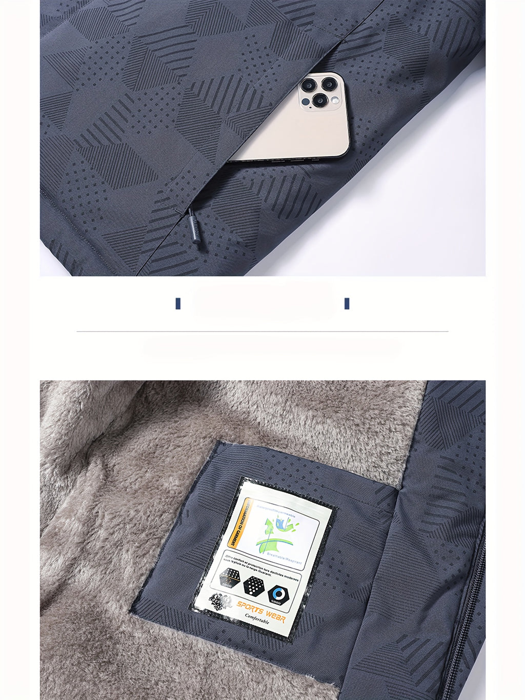 Veste pour homme, coupe-vent, à capuche, bleu