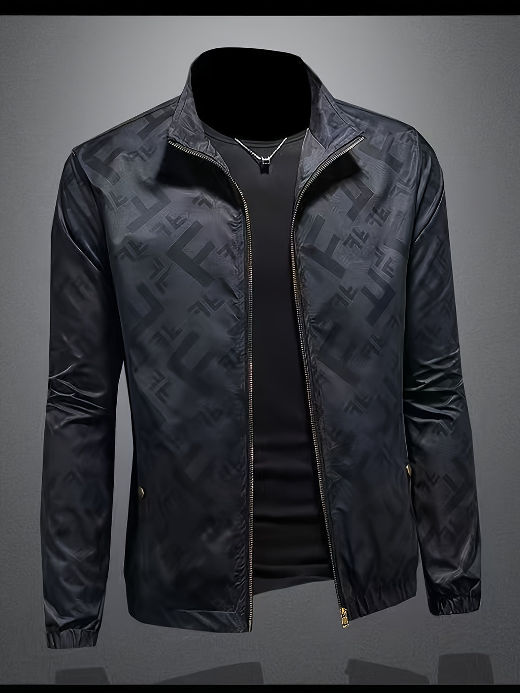 Veste pour homme, coupe-vent, à col montant, col montant