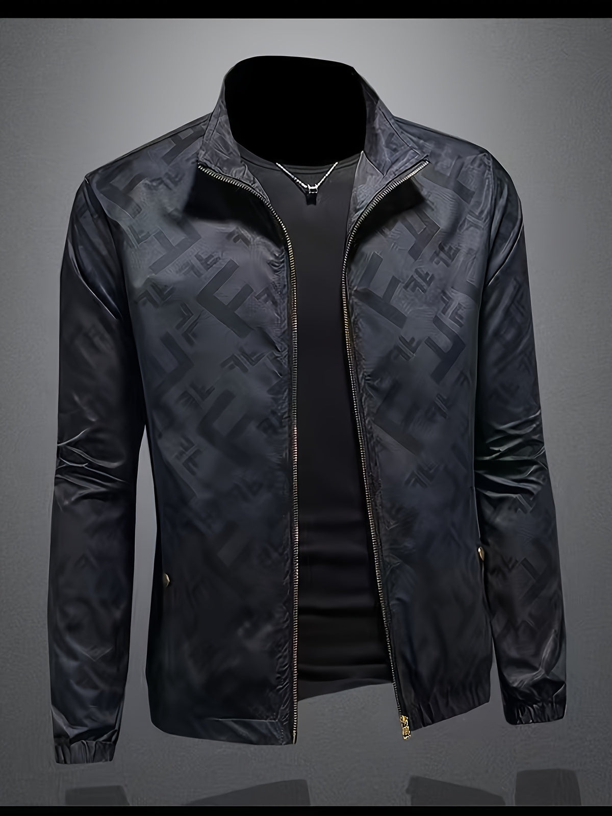 Veste pour homme, coupe-vent, à col montant, col montant