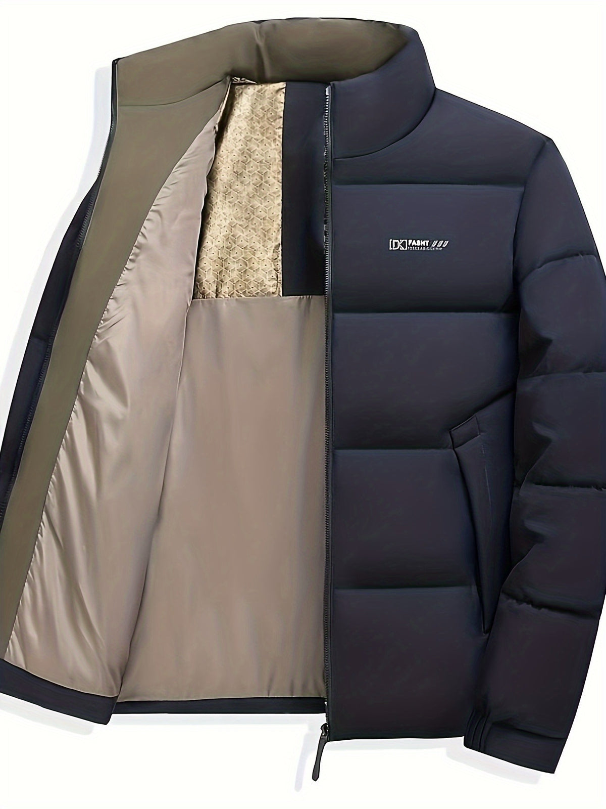 Manteau matelassé pour homme, à capuche, bleu marine