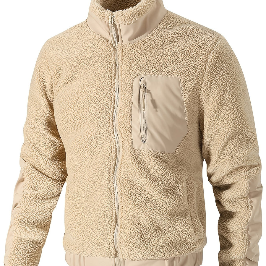Veste long, polaire, coloris kaki