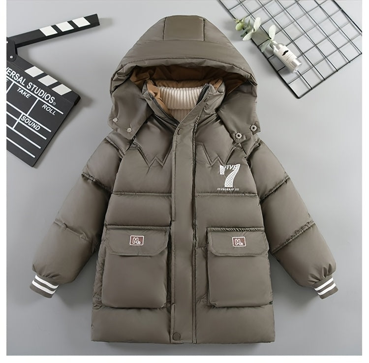Veste pour homme, à capuche, marron foncé