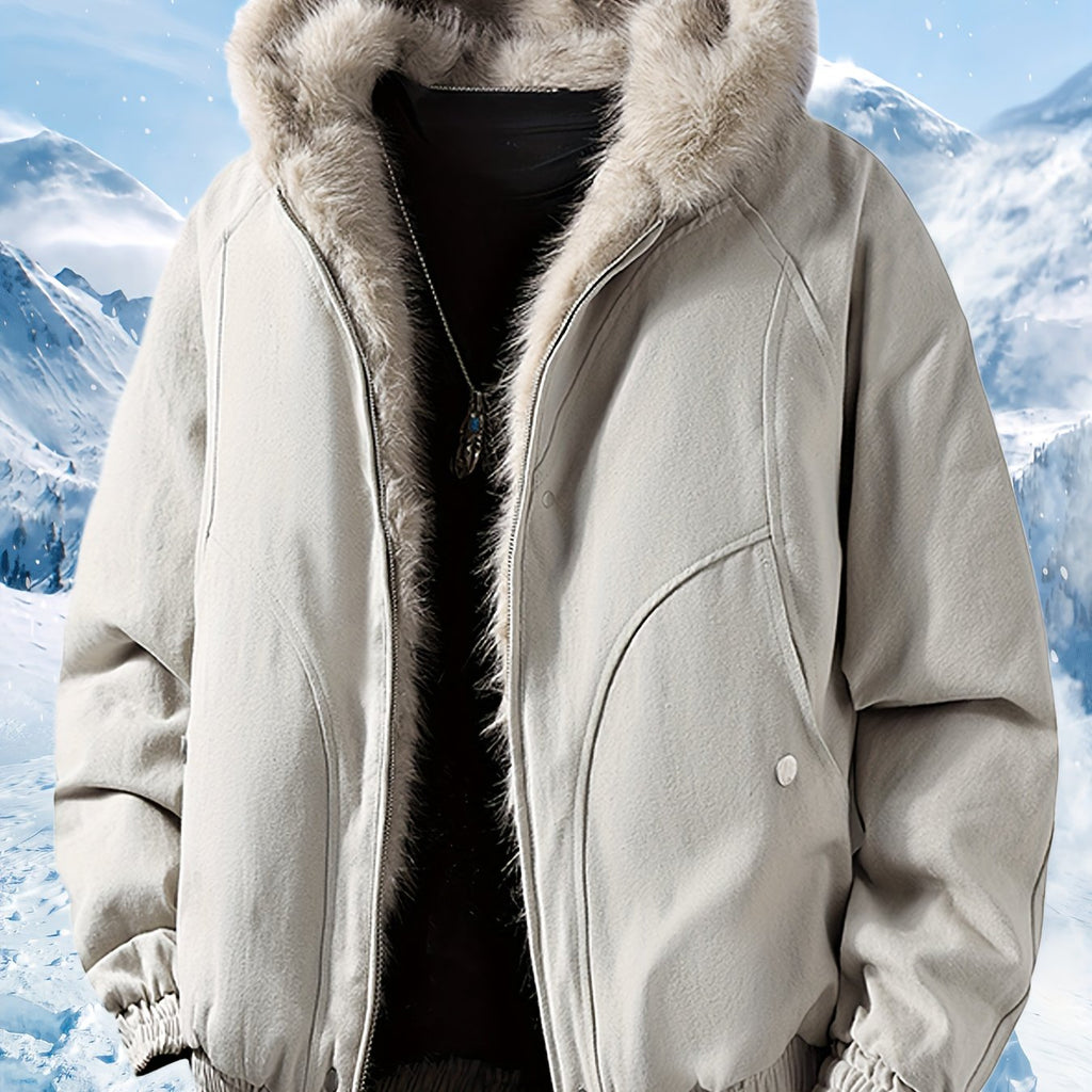Veste, à capuche, beige, poche, coloris beige