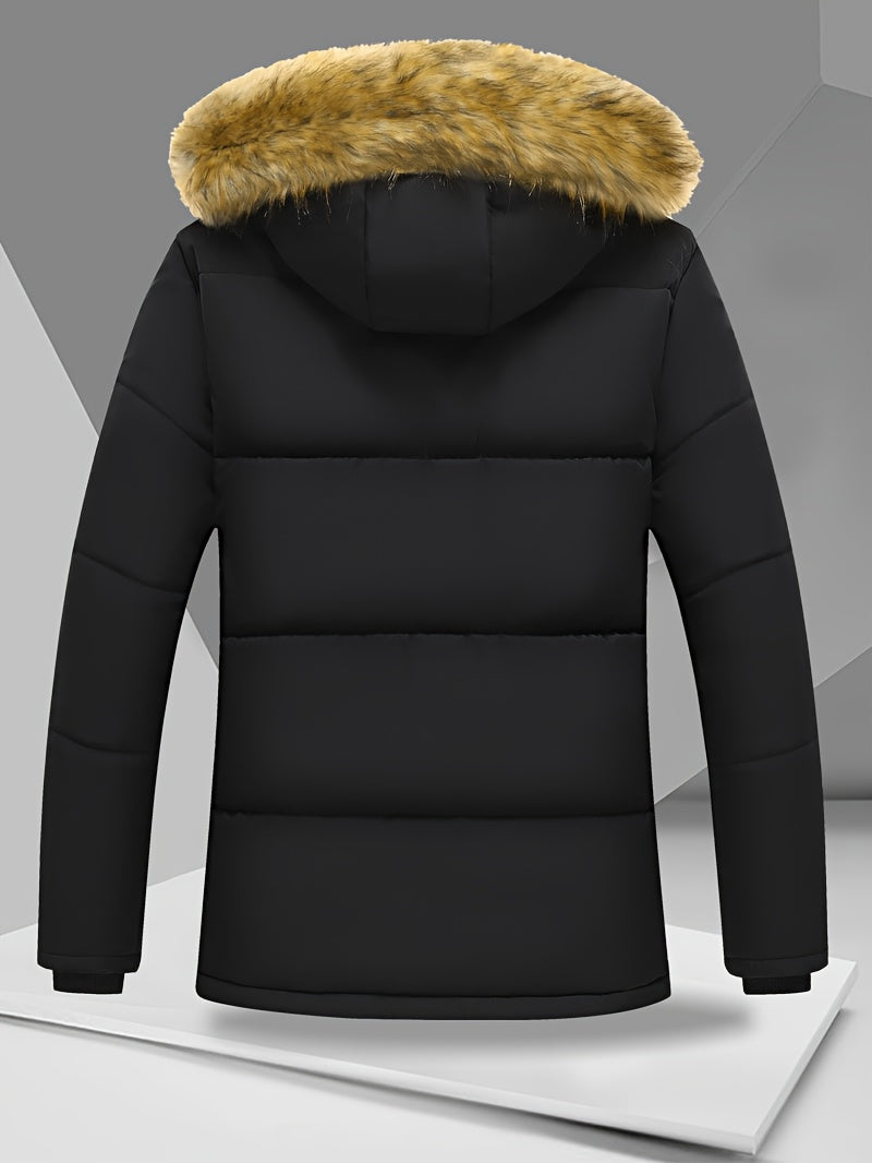 Manteau pour homme, coupe-vent, à capuche, noir foncé