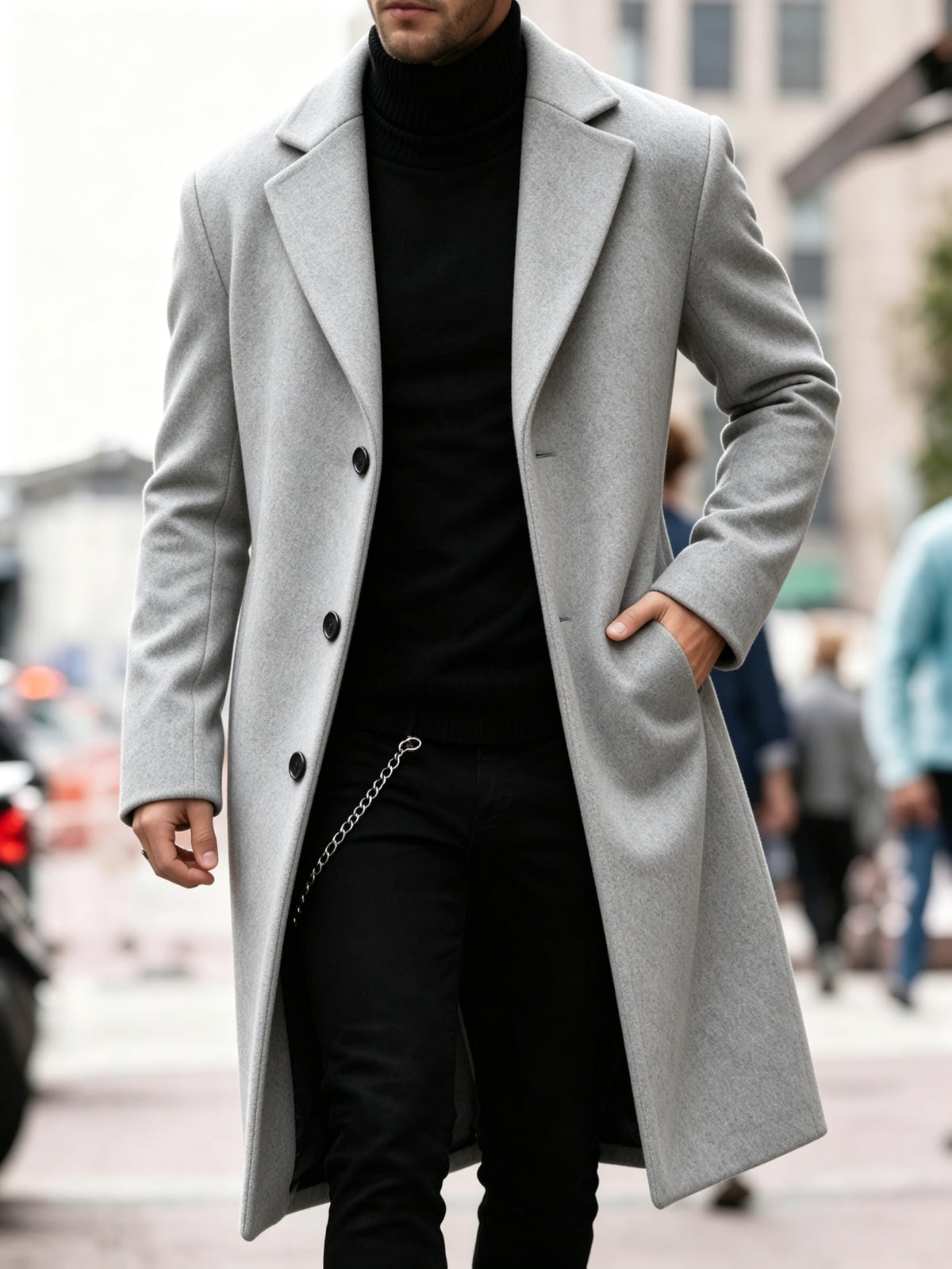 Trench pour homme, à revers, modele 7