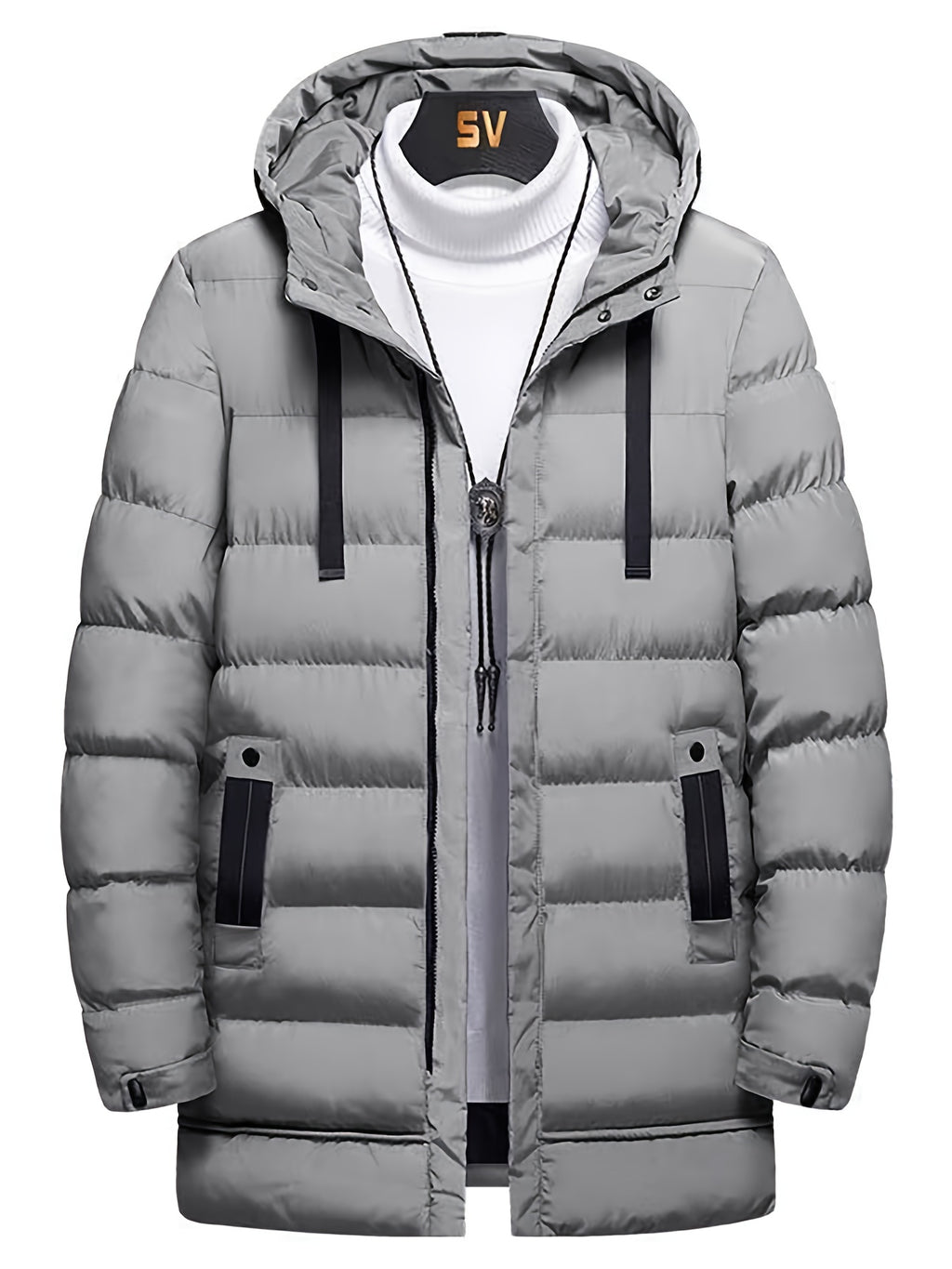 Manteau pour homme, à capuche, vert fougère