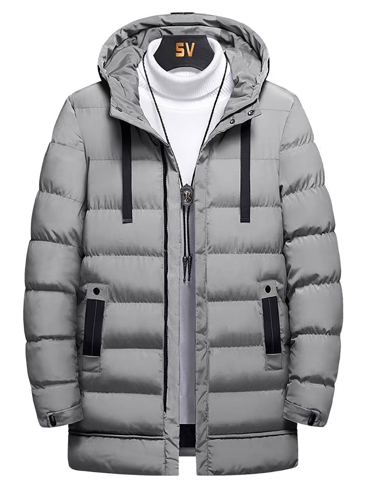 Manteau pour homme, à capuche, vert fougère