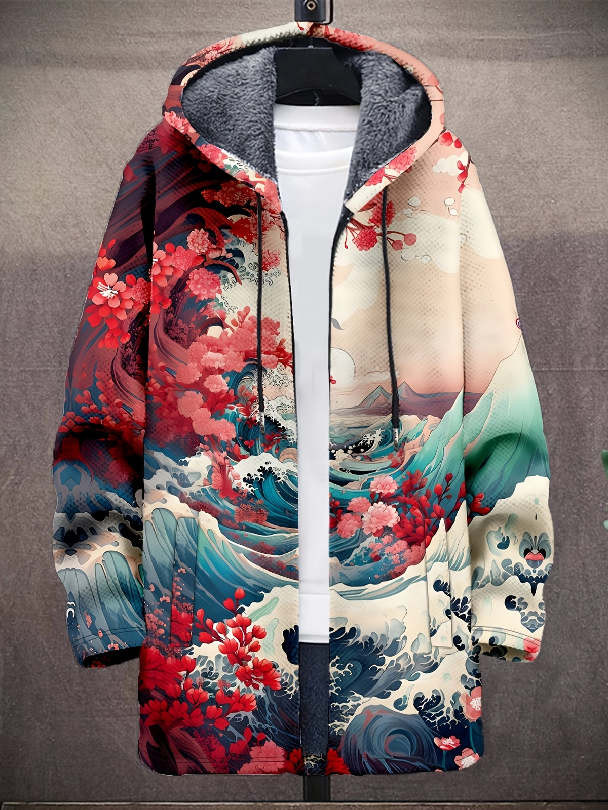Manteau long pour homme, à capuche