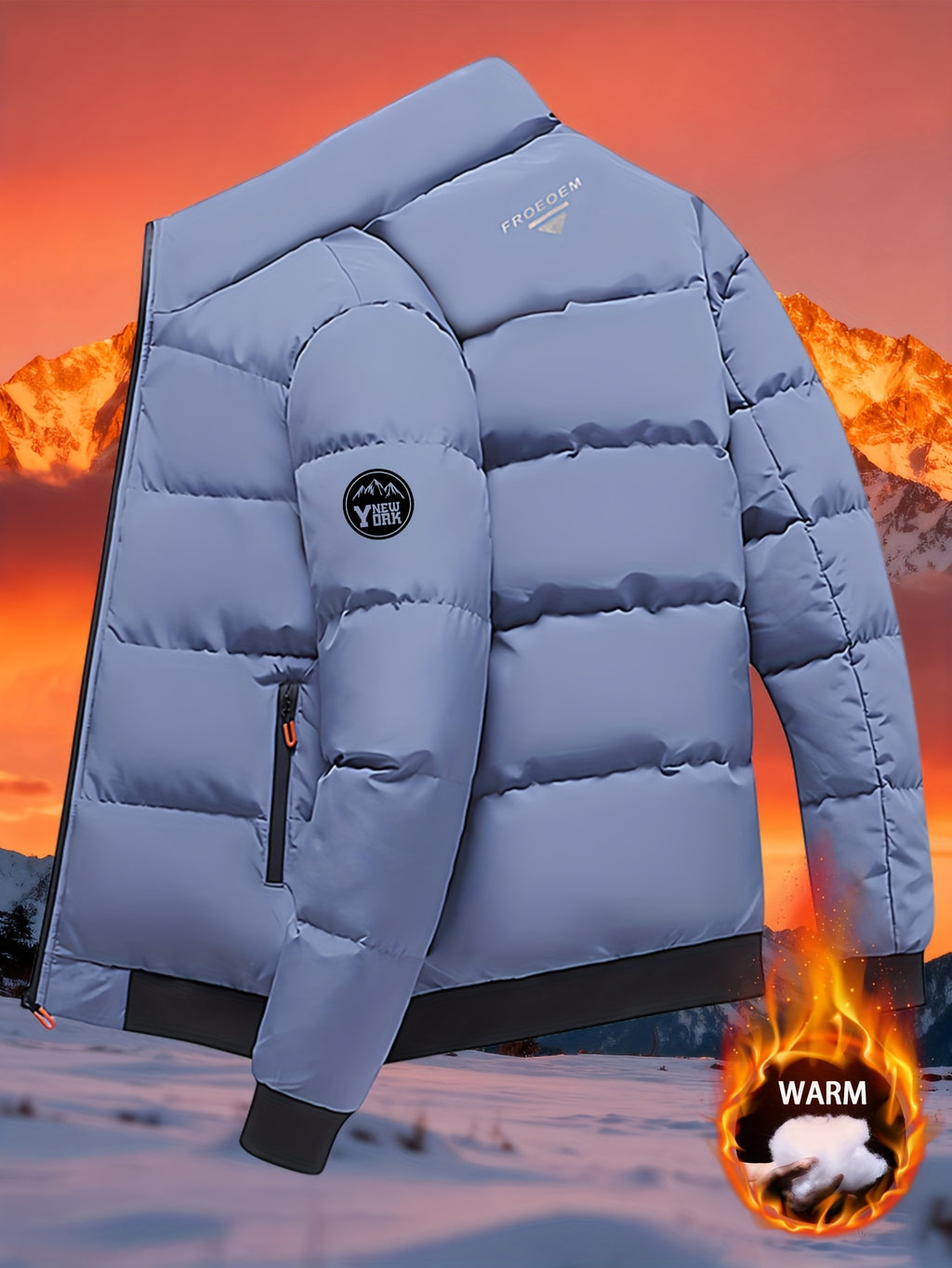 Veste matelassée pour homme, coupe-vent, à col montant
