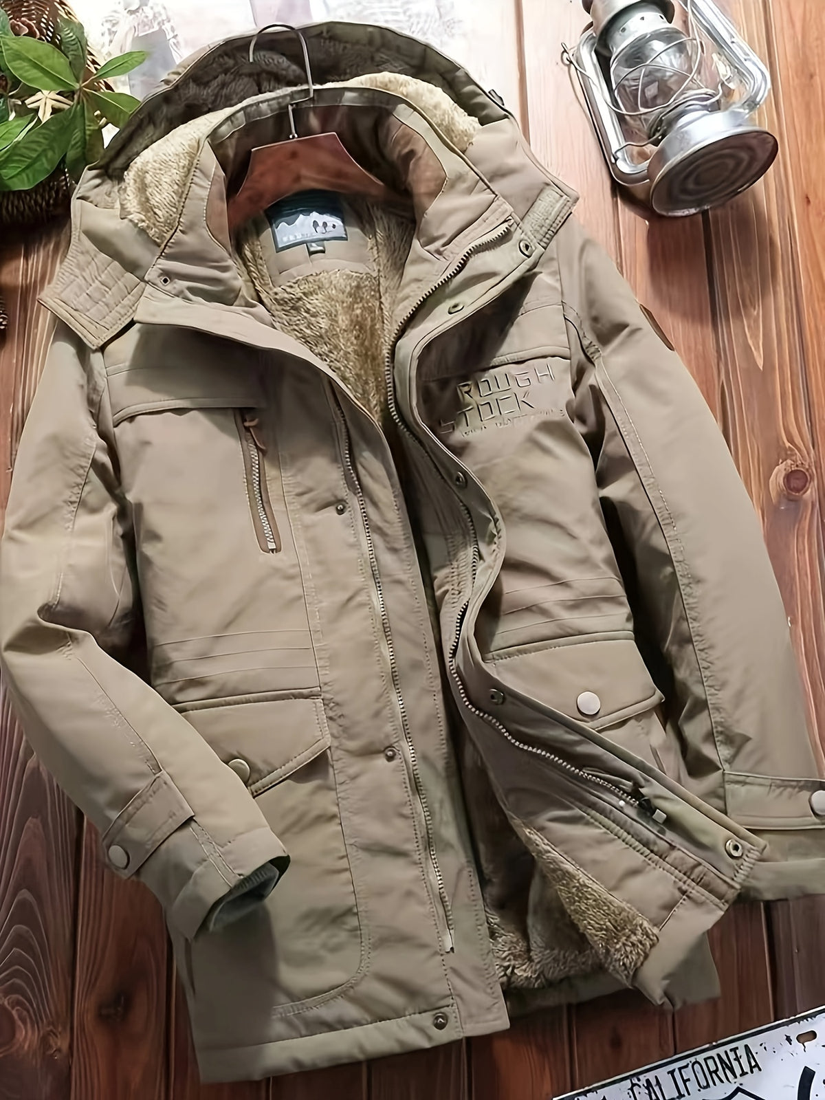 Veste pour homme, capuche amovible, black-