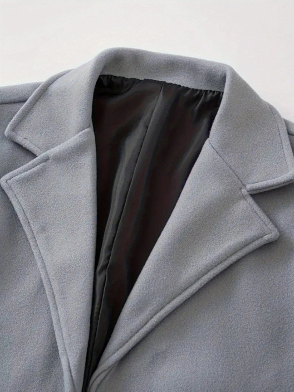 Manteau pour homme, à revers, noir