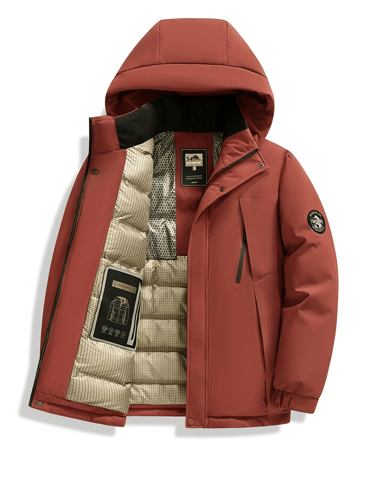 Manteau matelassé pour homme, à capuche, jaune