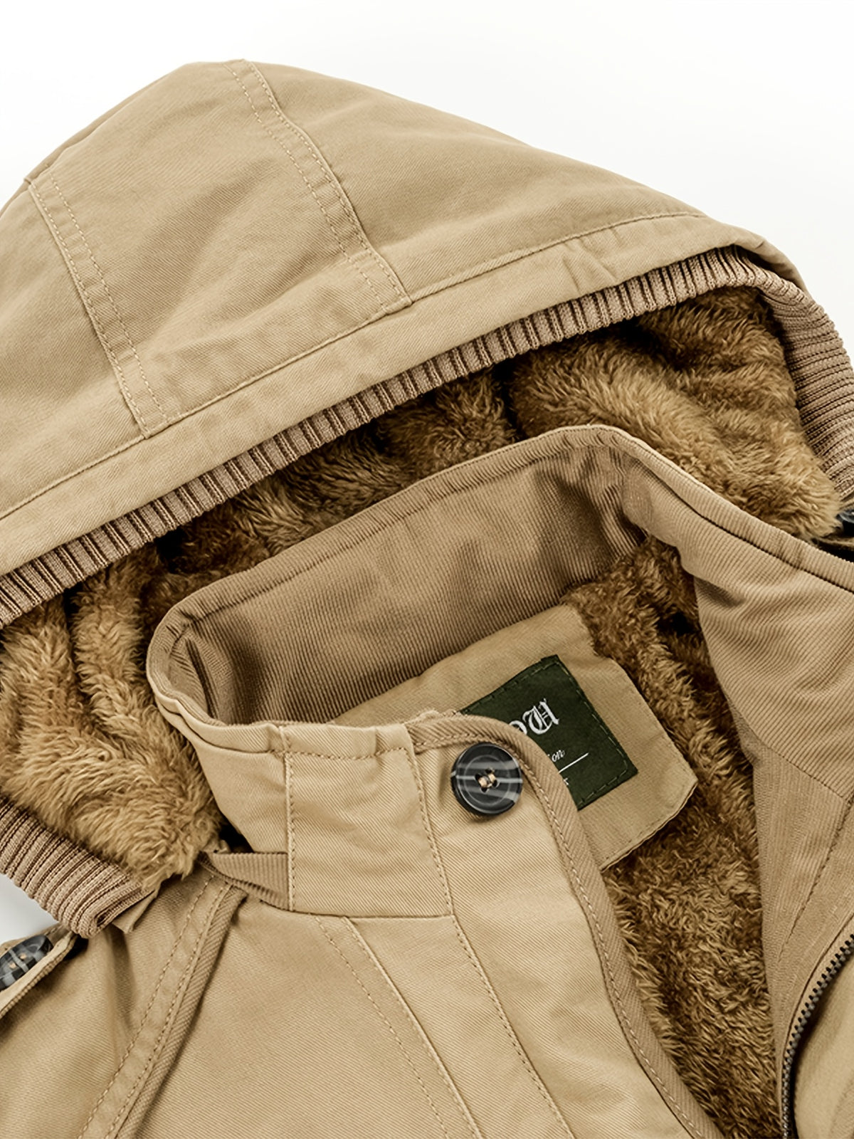 Pardessus matelassé pour homme, capuche amovible