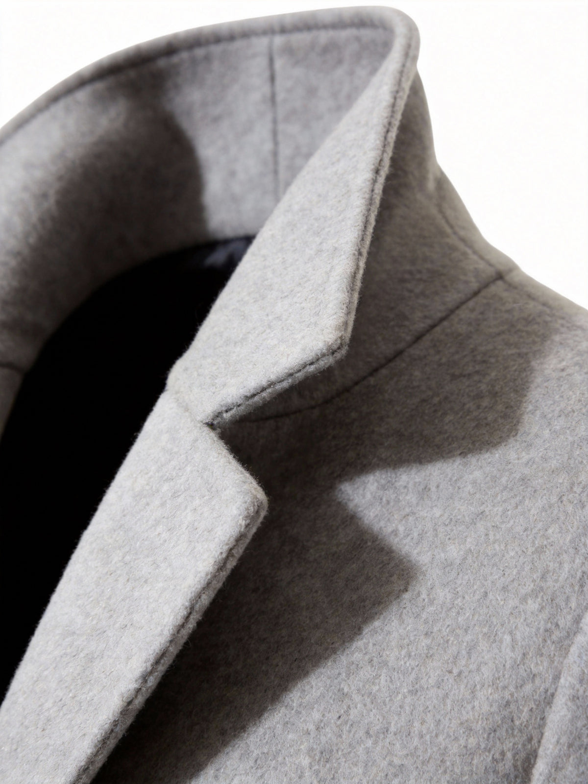 Manteau pour homme, à revers, gris