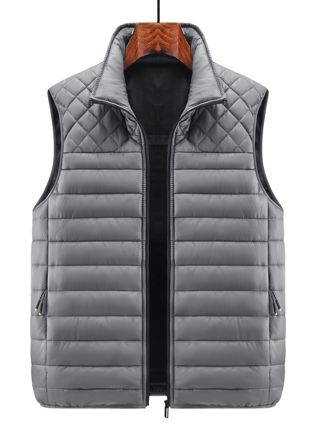 Gilet Homme Couleur Unie Col Montant, Cardigan Léger Sans Manches Automne Hiver, Veste Matelassée Décontractée pour les Trajets Quotidiens, Adaptable à Toute Occasion, photo 24