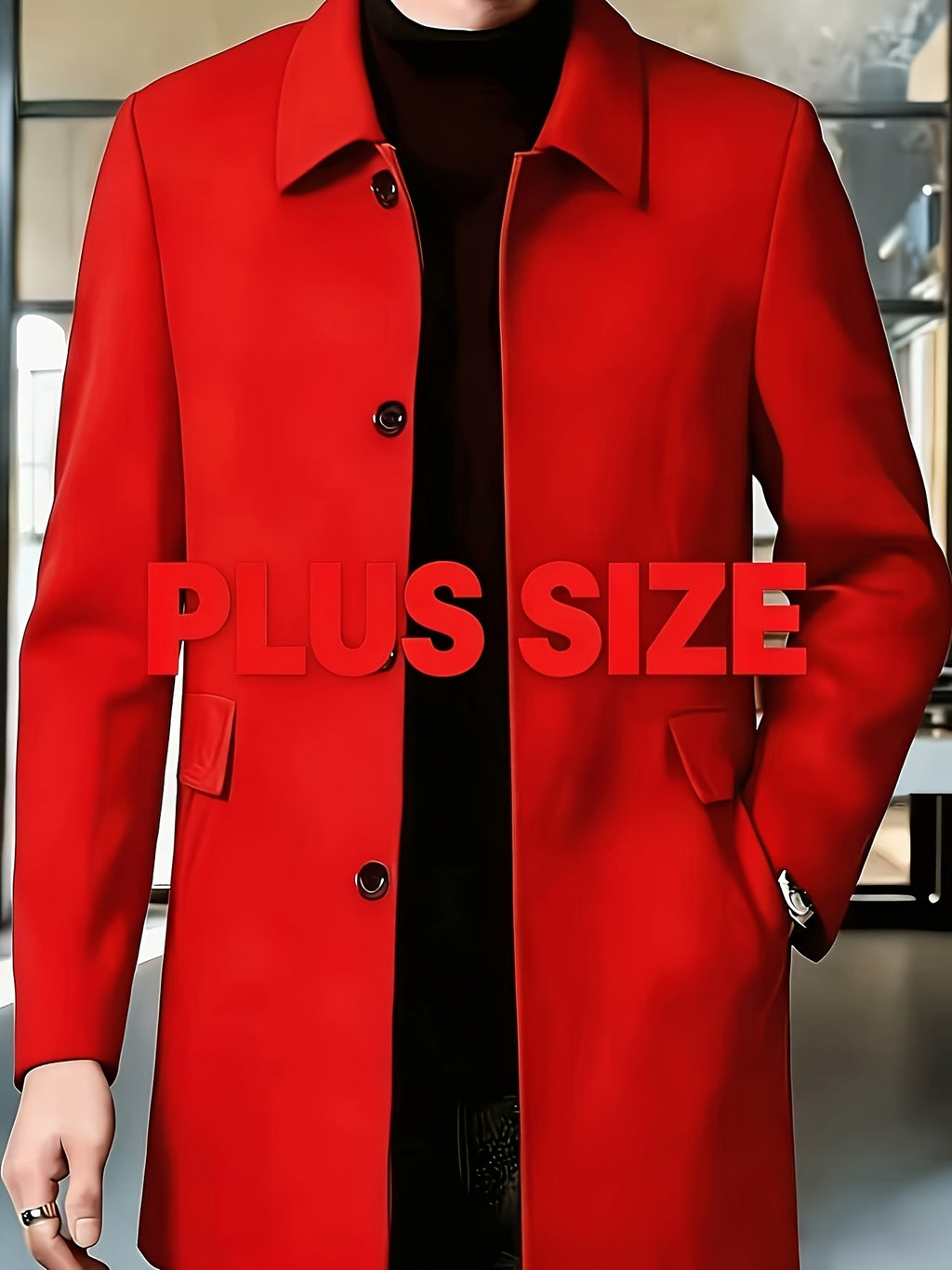 Veste pour homme, grandes tailles, à revers, gris foncé