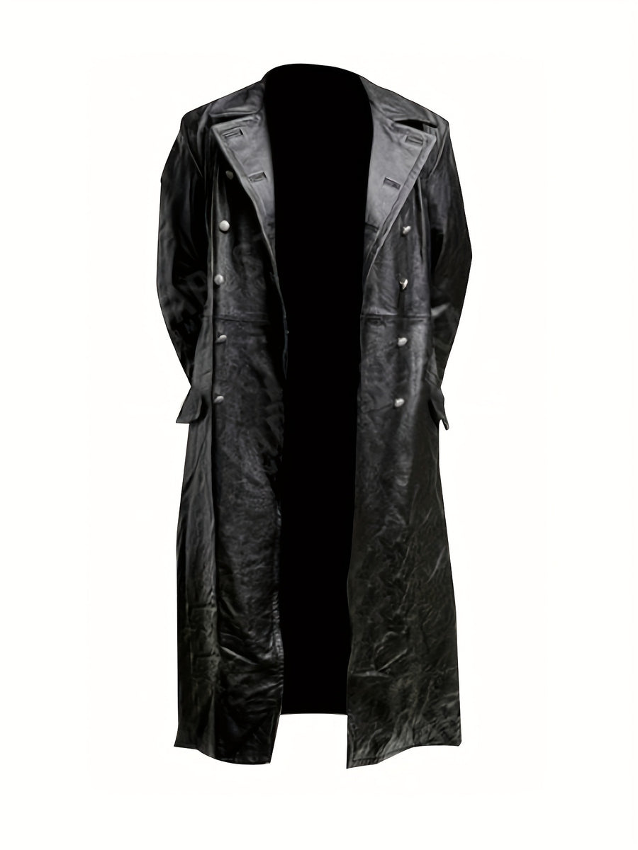 Manteau mi-long, à revers, noir, photo 10