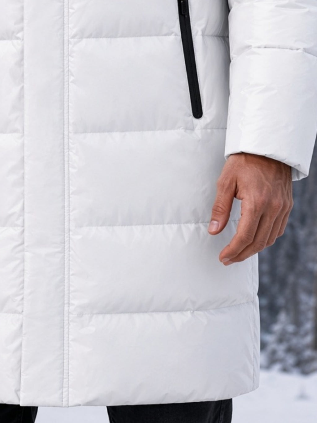 Veste matelassée pour homme, à capuche, blanc