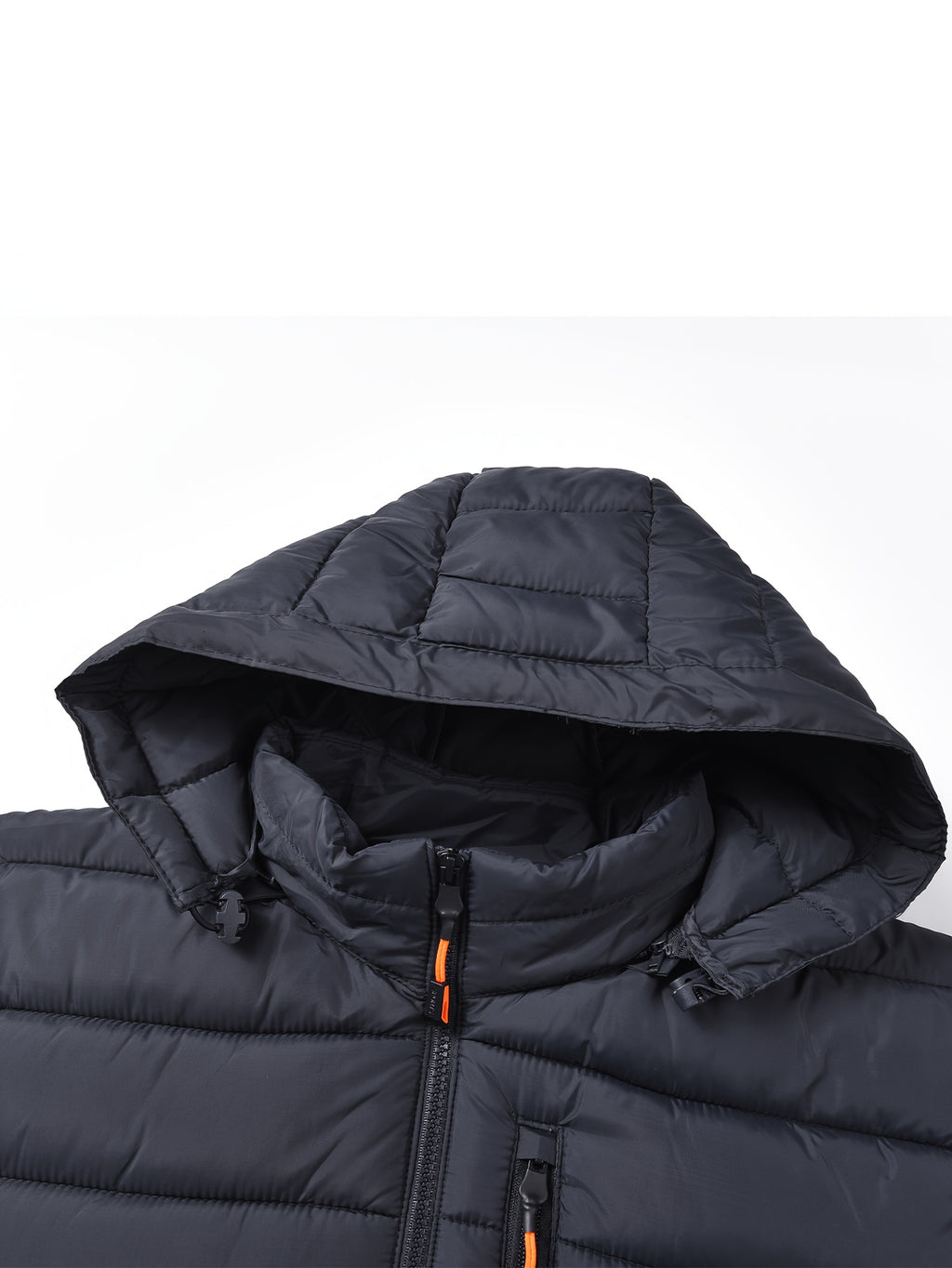 Manteau matelassé pour homme, coupe-vent, à capuche, bleu marine